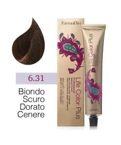 FarmaVita – Life Color Plus Professional – Crema Colorante per Capelli – 6.31 Biondo Scuro Dorato Cenere – 100 ml